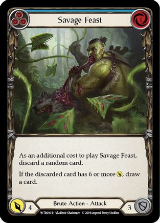 Savage Feast (Blue) (WTR016) - Welcome to Rathe 1st Edition Rainbow Foil
