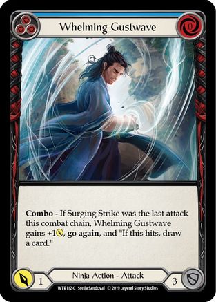 Whelming Gustwave (Blue) (WTR112) - Welcome to Rathe Unlimited Edition Rainbow Foil