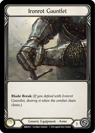 Ironrot Gauntlet (RNR006) - Hero Deck: Rhinar 1st Edition
