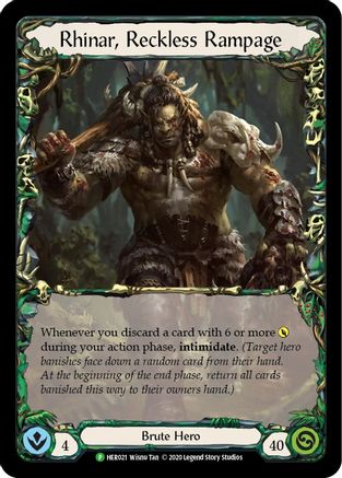 Rhinar, Reckless Rampage (Rainbow) - HER021 (HER021) - Flesh and Blood: Promo Cards 1st Edition Rainbow Foil