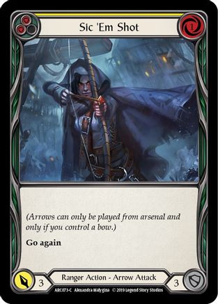 Sic 'Em Shot (Yellow) (ARC073) - Arcane Rising 1st Edition Rainbow Foil