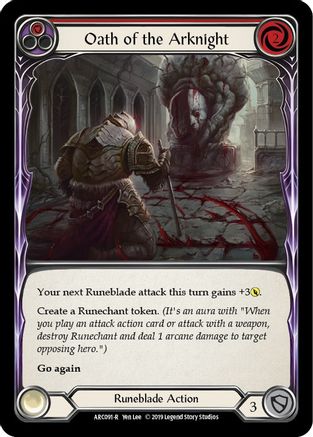 Oath of the Arknight (Red) (ARC091) - Arcane Rising 1st Edition Rainbow Foil