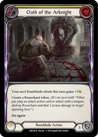 Oath of the Arknight (Yellow) (ARC092) - Arcane Rising Unlimited Edition