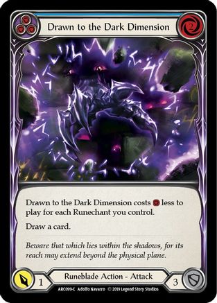 Drawn to the Dark Dimension (Blue) (ARC099) - Arcane Rising 1st Edition Rainbow Foil