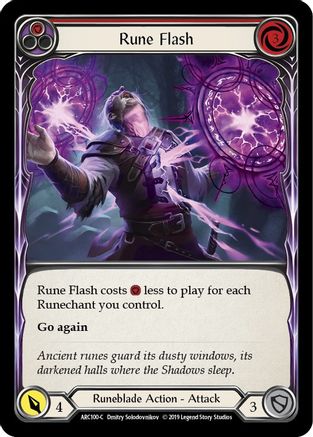 Rune Flash (Red) (ARC100) - Arcane Rising 1st Edition Rainbow Foil
