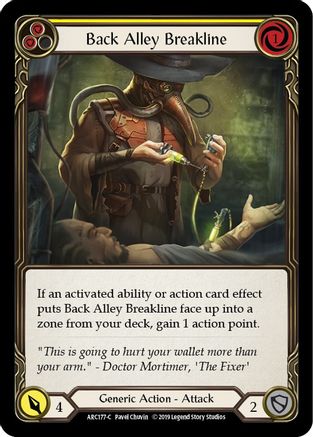 Back Alley Breakline (Yellow) (ARC177) - Arcane Rising 1st Edition