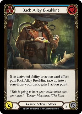 Back Alley Breakline (Blue) (ARC178) - Arcane Rising 1st Edition Rainbow Foil