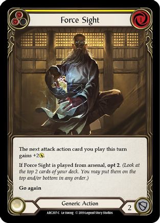 Force Sight (Yellow) (ARC207) - Arcane Rising 1st Edition Rainbow Foil