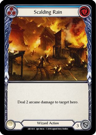Scalding Rain (Blue) (ARC143) - Arcane Rising 1st Edition Rainbow Foil