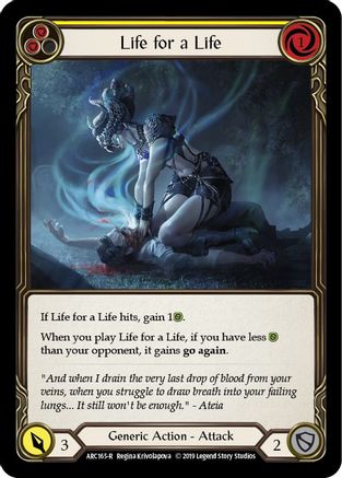 Life for a Life (Yellow) (ARC165) - Arcane Rising 1st Edition