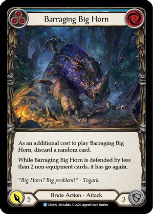 Barraging Big Horn (Blue) (CRU012) - Crucible of War Unlimited Edition Rainbow Foil