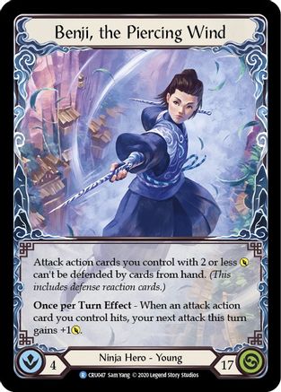 Benji, the Piercing Wind (CRU047) - Crucible of War Unlimited Edition Rainbow Foil