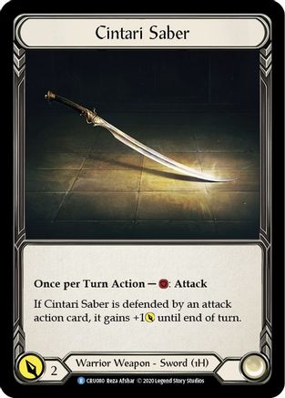 Cintari Saber (Reverse) (CRU080) - Crucible of War 1st Edition