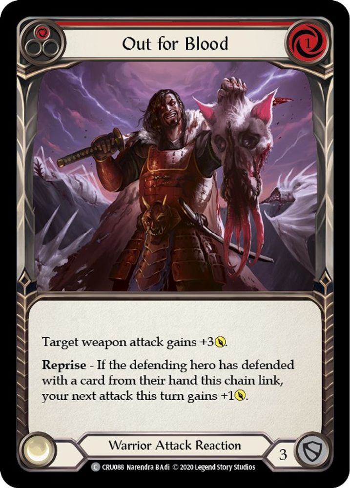 Out for Blood (Red) (CRU088) 1st Edition Rainbow Foil
