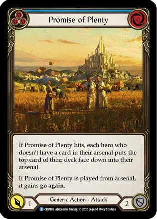 Promise of Plenty (Blue) (CRU185) - Crucible of War 1st Edition