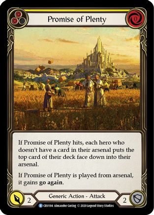 Promise of Plenty (Yellow) (CRU184) - Crucible of War 1st Edition