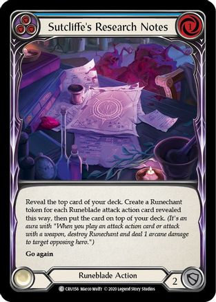 Sutcliffe's Research Notes (Blue) (CRU156) - Crucible of War Unlimited Edition