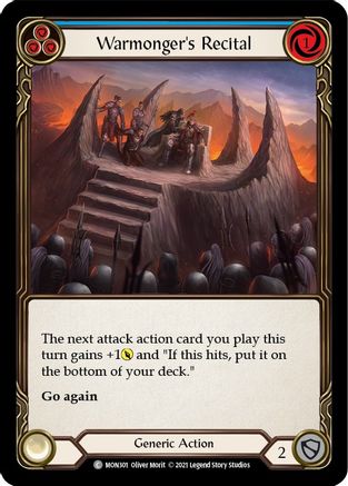 Warmonger's Recital (Blue) (MON301) - Monarch Unlimited Edition Rainbow Foil