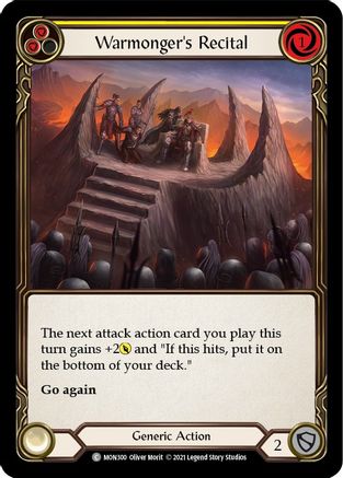 Warmonger's Recital (Yellow) (MON300) - Monarch Unlimited Edition Rainbow Foil