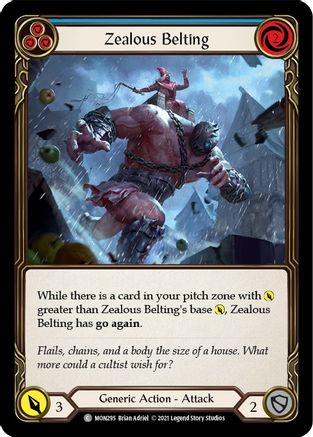 Zealous Belting (Blue) (MON295) - Monarch 1st Edition Rainbow Foil