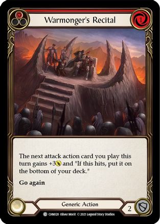 Warmonger's Recital (Red) (CHN028) - Blitz Deck: Monarch - Chane