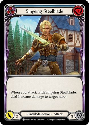 Singeing Steelblade (Blue) (ELE232) - Tales of Aria 1st Edition Rainbow Foil