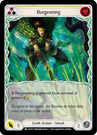 Burgeoning (Yellow) - LGS070 (LGS070) - Flesh and Blood: Promo Cards Rainbow Foil