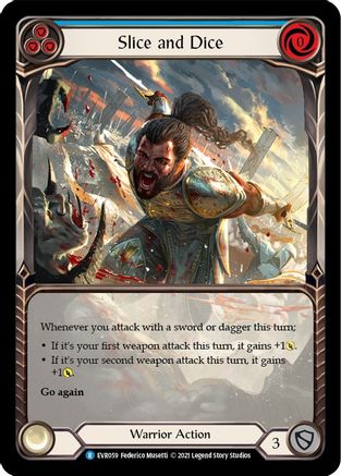 Slice and Dice (Blue) (Extended Art) (EVR059) - Everfest 1st Edition Rainbow Foil