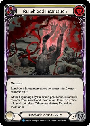 Runeblood Incantation (Yellow) (EVR108) - Everfest 1st Edition Rainbow Foil