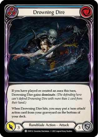 Drowning Dire (Blue) (EVR112) - Everfest 1st Edition Rainbow Foil