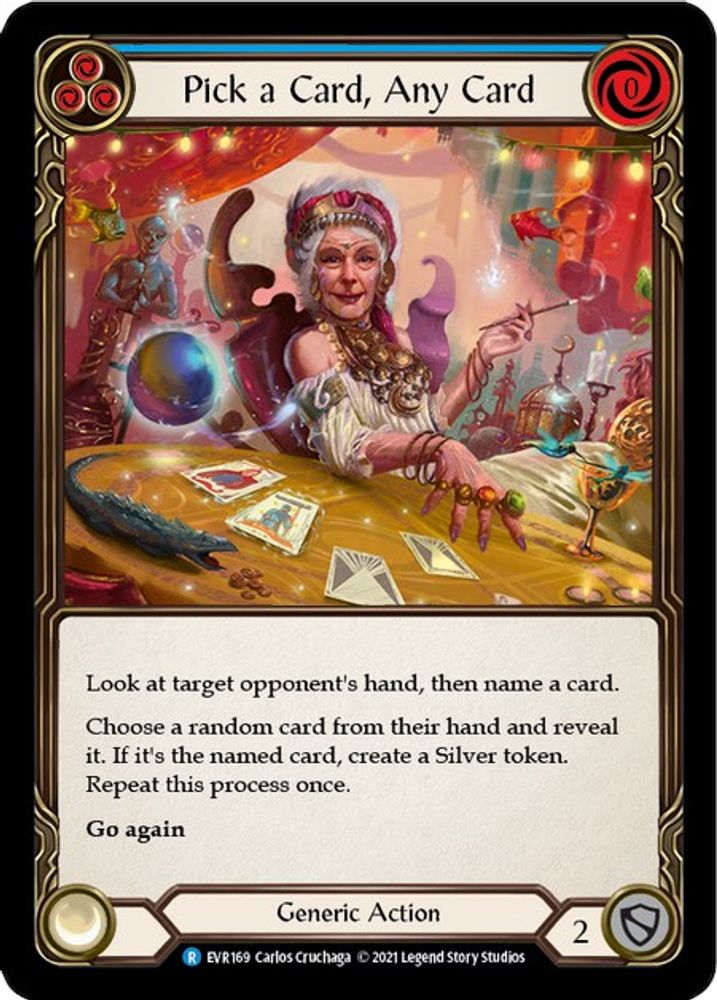 Pick a Card, Any Card (Blue) (EVR169) 1st Edition Rainbow Foil