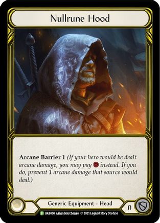 Nullrune Hood (Golden) - FAB068 (FAB068) - Flesh and Blood: Promo Cards Cold Foil