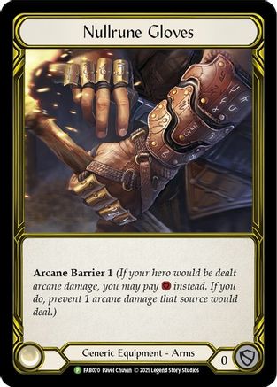 Nullrune Gloves (Golden) - FAB070 (FAB070) - Flesh and Blood: Promo Cards Cold Foil
