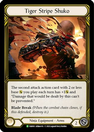 Tiger Stripe Shuko (Golden) - FAB083 (FAB083) - Flesh and Blood: Promo Cards Cold Foil