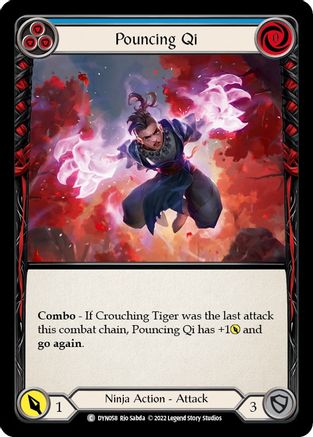 Pouncing Qi (Blue) (DYN058) - Dynasty Rainbow Foil