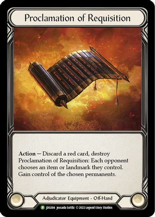 Proclamation of Requisition - JDG004 (JDG004) - Flesh and Blood: Promo Cards Rainbow Foil