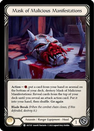 Mask of Malicious Manifestations (OUT157) - Outsiders Cold Foil