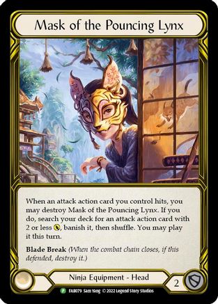Mask of the Pouncing Lynx (Golden) - FAB079 (FAB079) - Flesh and Blood: Promo Cards Cold Foil
