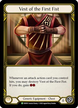 Vest of the First Fist (Golden) - FAB100 (FAB100) - Flesh and Blood: Promo Cards Cold Foil