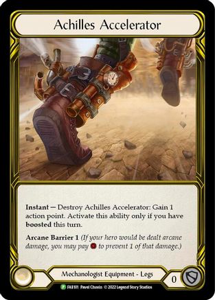 Achilles Accelerator (Golden) - FAB101 (FAB101) - Flesh and Blood: Promo Cards Cold Foil