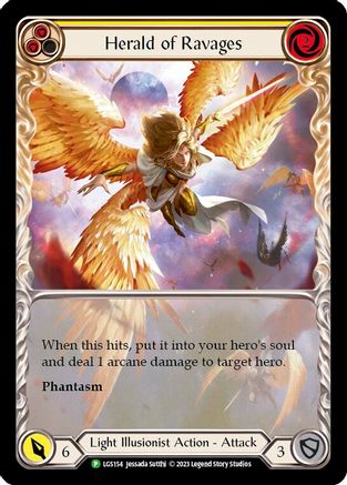 Herald of Ravages (Extended Art) (Yellow) - LGS154 (LGS154) - Flesh and Blood: Promo Cards Rainbow Foil