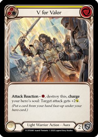 V for Valor (Yellow) (DTD061) - Dusk till Dawn Rainbow Foil