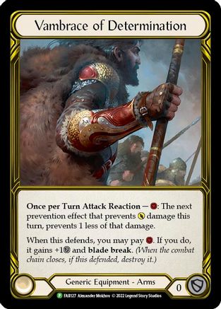 Vambrace of Determination (Golden) - FAB127 (FAB127) - Flesh and Blood: Promo Cards Cold Foil