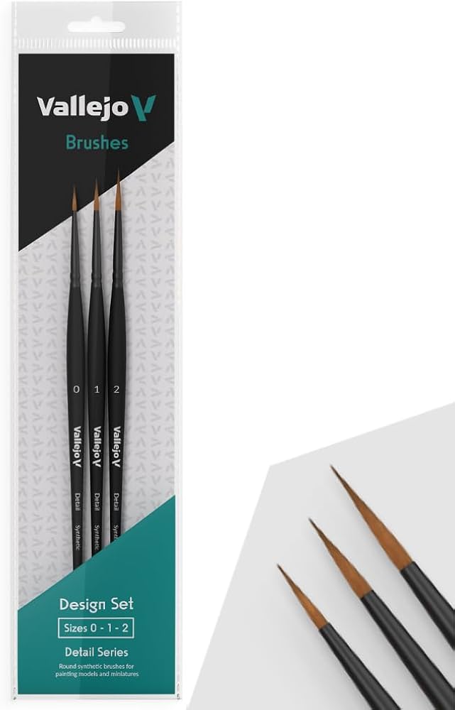 Vallejo - Brushes - Detail - Design Set - Synthetic fibers (Sizes 0; 1 & 2)