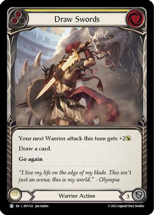 Draw Swords (Yellow) (HVY122) - Heavy Hitters Rainbow Foil