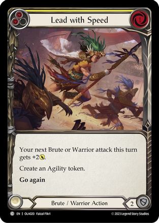 Lead with Speed (Yellow) (OLA020) - Blitz Deck: Heavy Hitters - Olympia