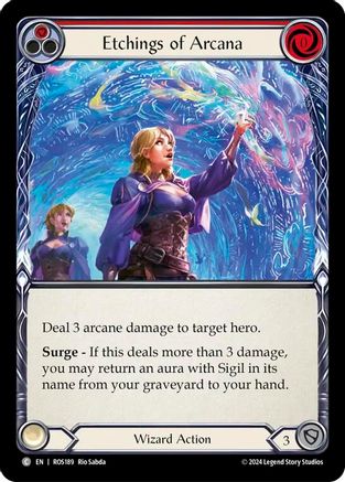 Etchings of Arcana (Red) (ROS189) - Rosetta Rainbow Foil