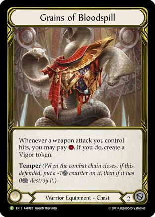 Grains of Bloodspill (Golden) - FAB182 (FAB182) - Flesh and Blood: Promo Cards Cold Foil
