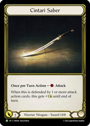 Cintari Saber (Left) (Golden) - FAB184 (FAB184) - Flesh and Blood: Promo Cards Cold Foil