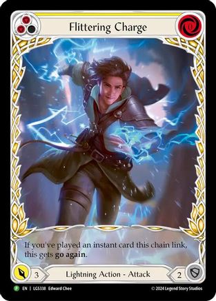 Flittering Charge (Yellow) (Extended Art) (LGS338) - Flesh and Blood: Promo Cards Rainbow Foil
